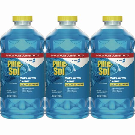 PINE-SOL CloroxPro Multi-Surface Cleaner Concentrated, Sparkling Wave Scent, 80 oz Bottle, PK3 60609CT